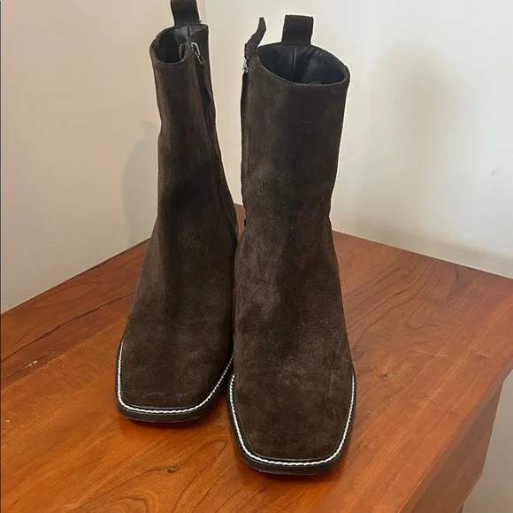 Everlane Beige Leather Sole Ankle Boots - Picture 3 of 5